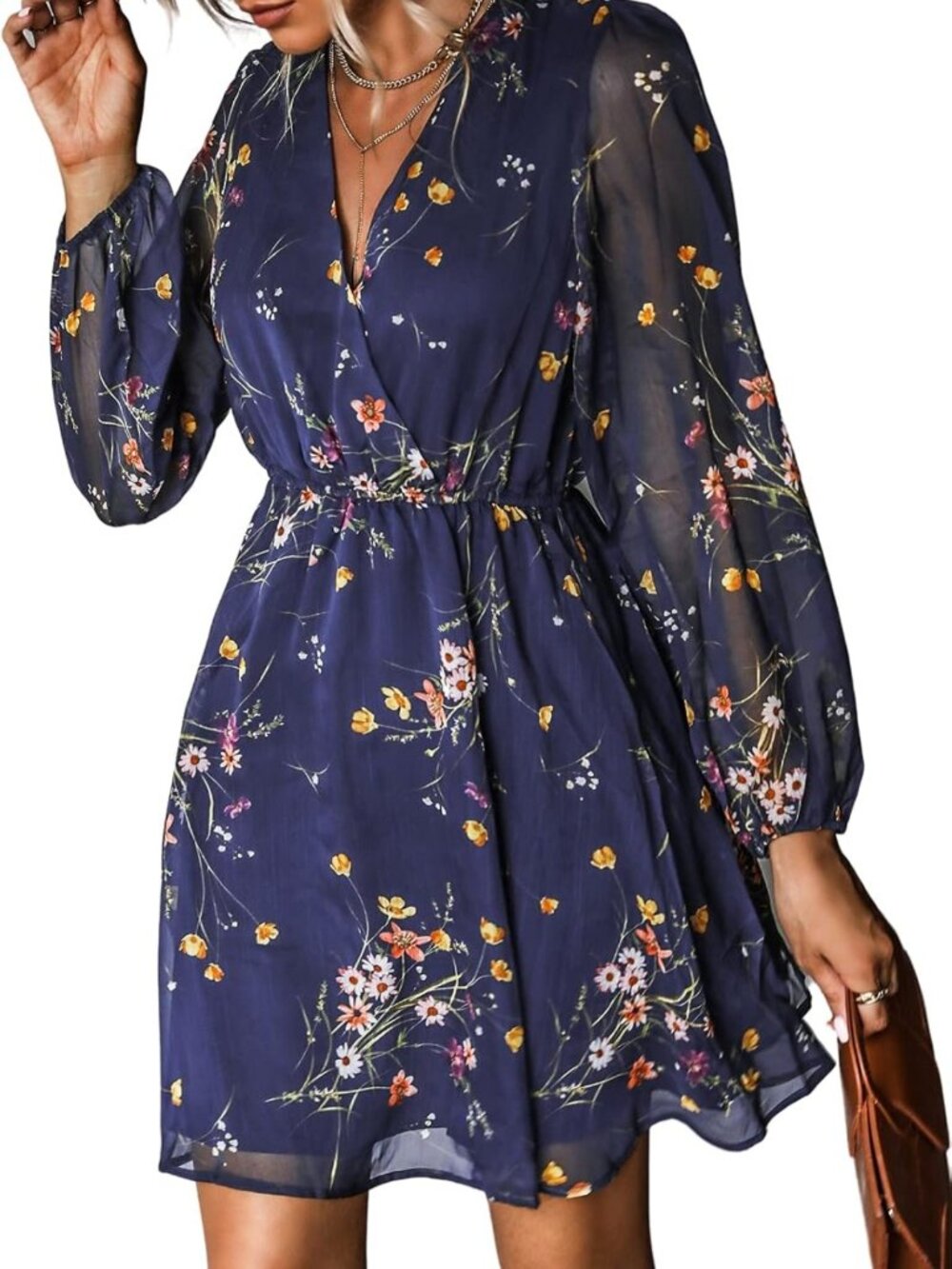 Floral Boho Mini Dress for Women | Fall Vacation & Wedding Guest Outfit